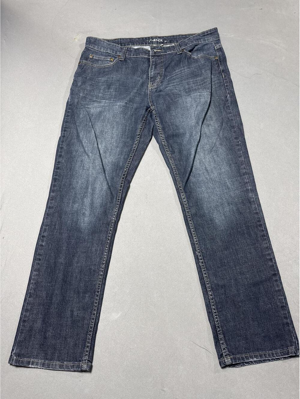 Flypaper Men Jeans 36x30 Blue Slim Dark Wash Distressed Cotton Denim